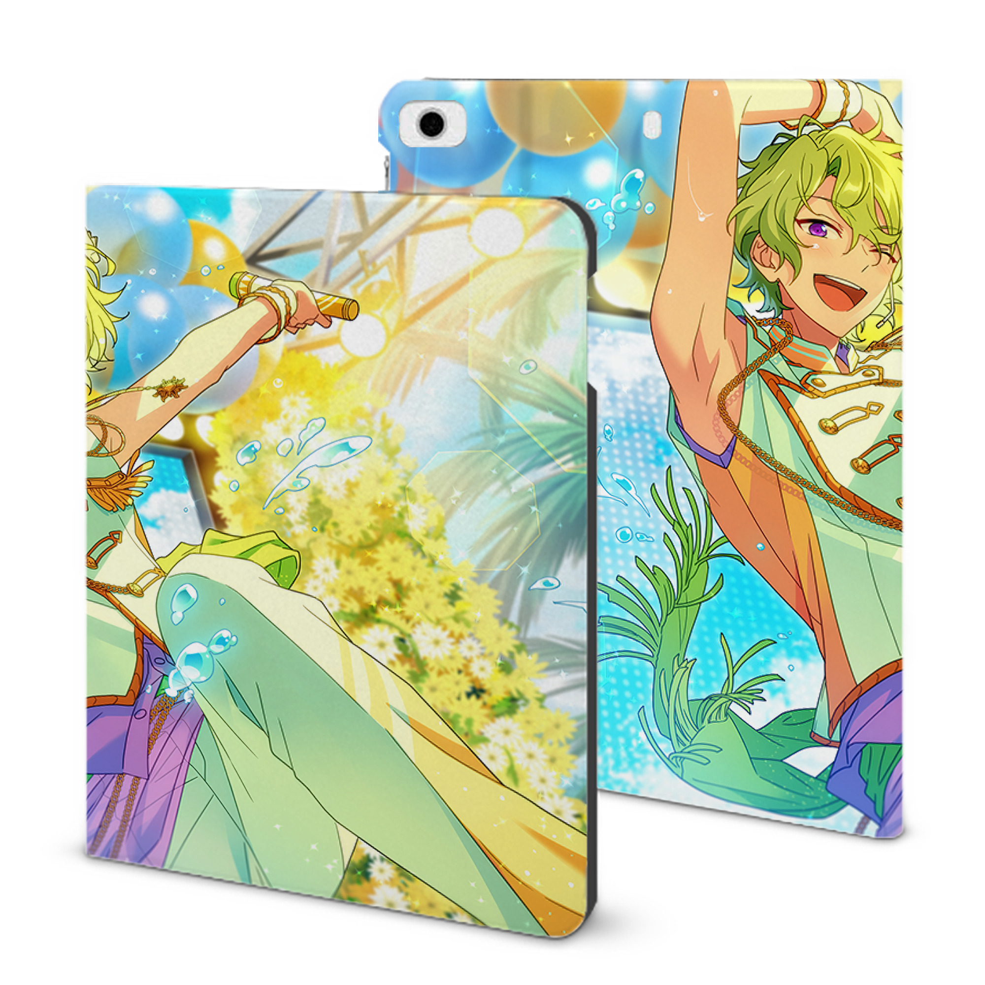 （画像用） あんさんぶるスターズ! Ensemble Stars IPad ケース ブック型 PUレザー TPU 耐衝撃 軽量 薄型 ペン収納なし 全面保護 IPad 各モデル対応